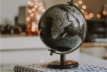 Globe symbolising international translation and localisation services