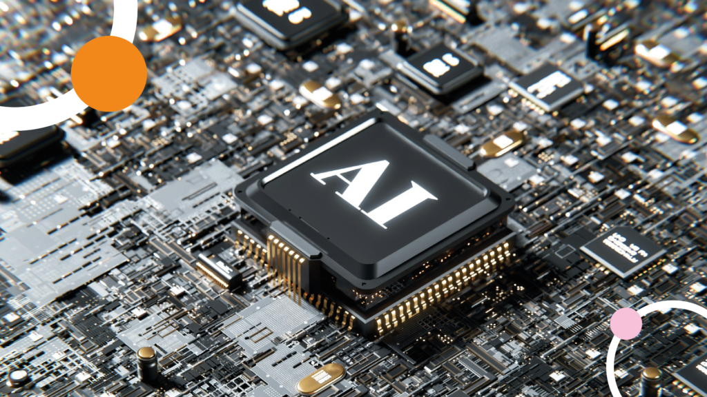 Illustrative image of a chip with the word AI (Artificial Intelligence).